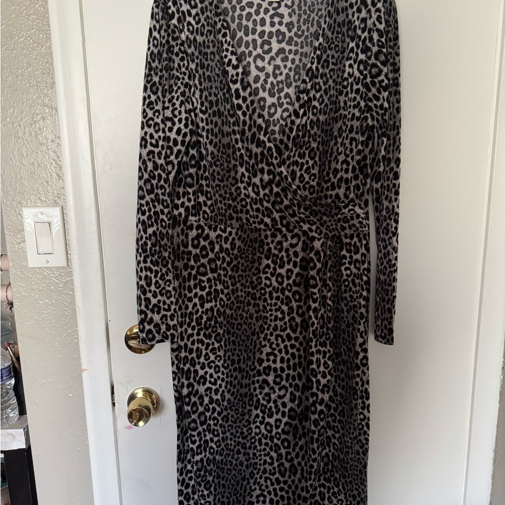 Michael Kors Leopard Print Wrap Dress